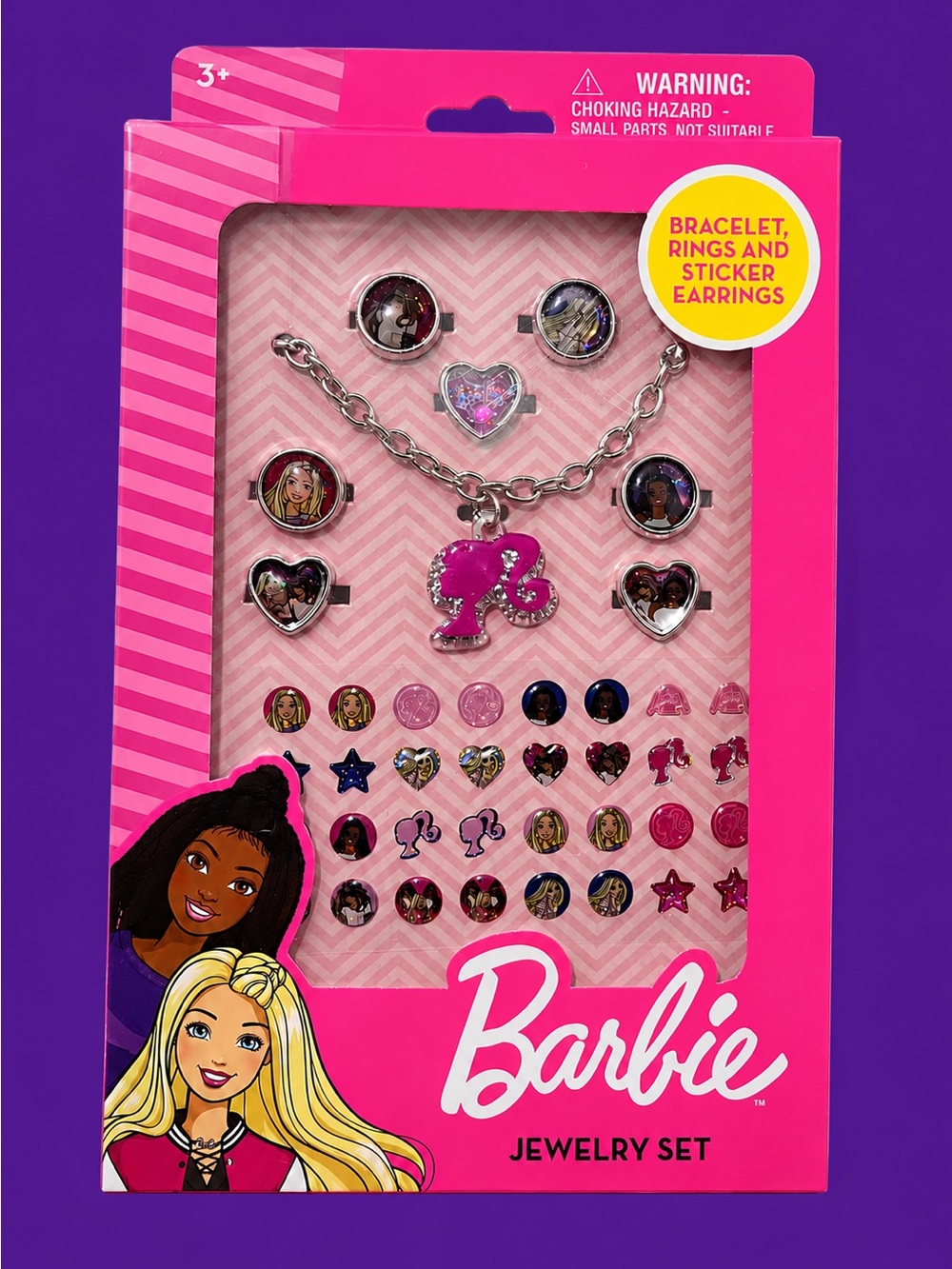 Barbie BraceletRing, & Sticker Earrings Set